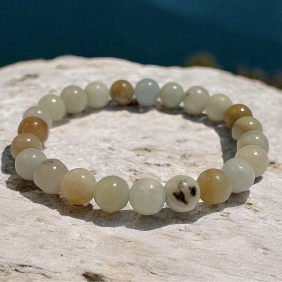 Amazonite Stone beads Bracelet Handcrafted healing jewelry 🍃 - Picture 4 of 4